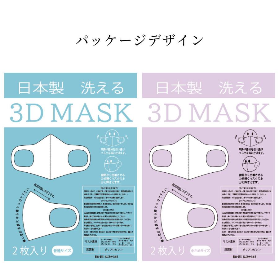 日本製洗えるマスク ノーズワイヤー入り 繰り返し洗える3Dマスク 2枚