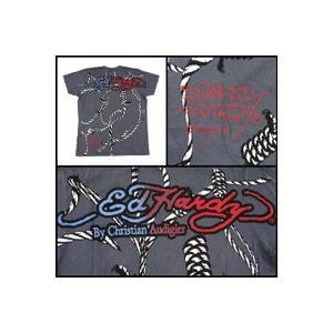 エド ハーディー メンズ VネックTシャツ アライブ チャコール ラスト：Sサイズ (Alive ED HARDY) 【閉店・売り切り】｜amb1｜03