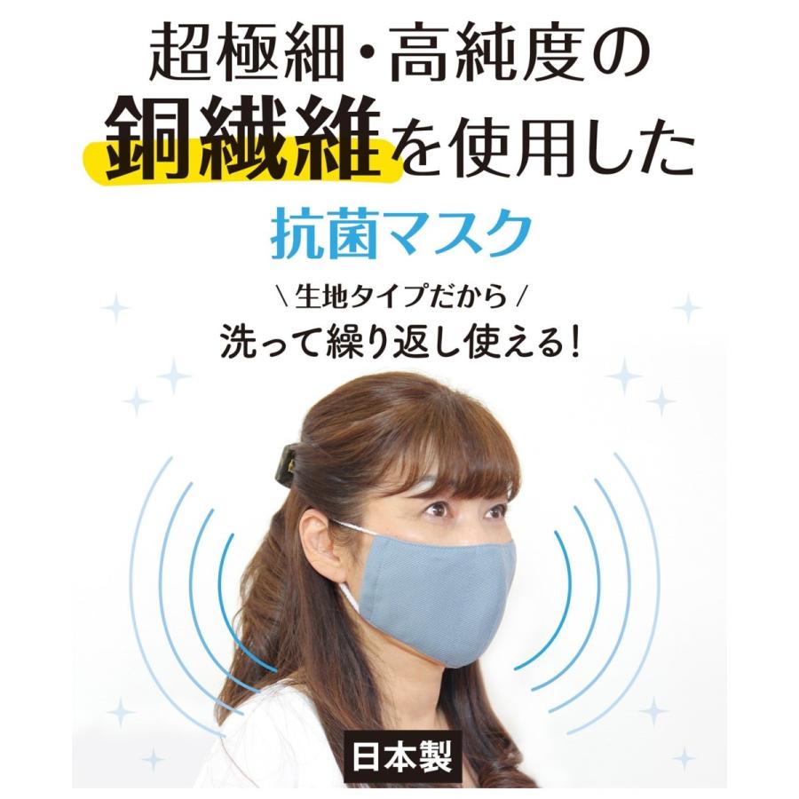 銅繊維　抗菌マスク『２枚組』　立体マスク　洗える　抗菌・防臭　肌荒れ | 