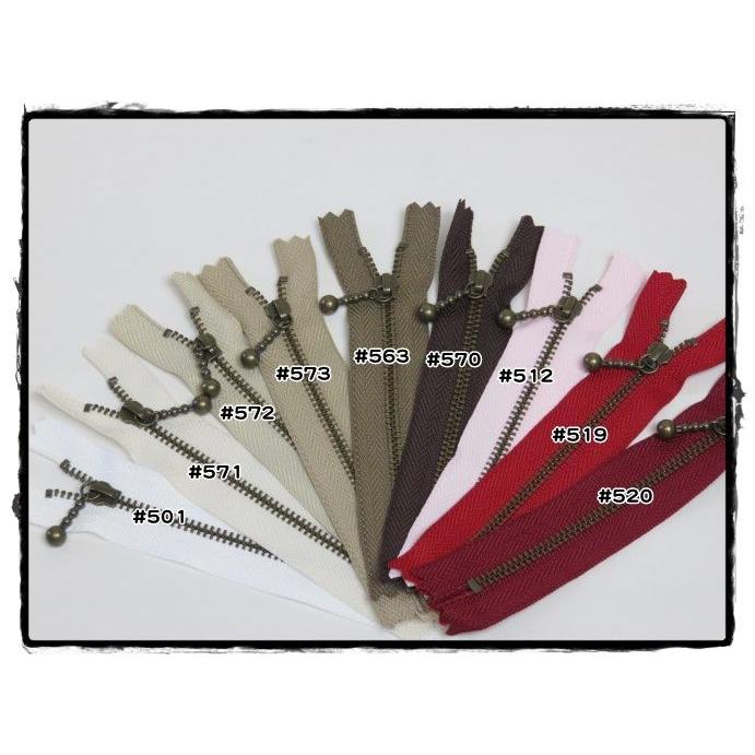 YKK/玉付きファスナー/アンティークゴールド≪20cm≫ : 帽子屋