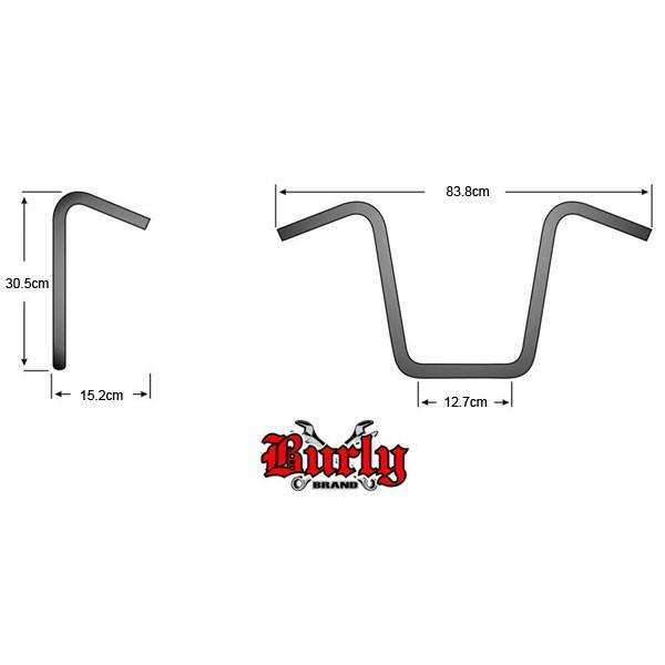 ナローボトムエイプバー ブラック/12インチ : 06011375 : ハーレー 