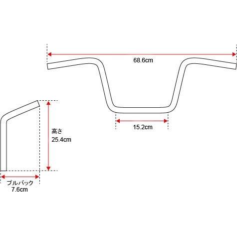 Harley Davidson 1-1/4インチ NARROW Zバー：ブラック/10インチ