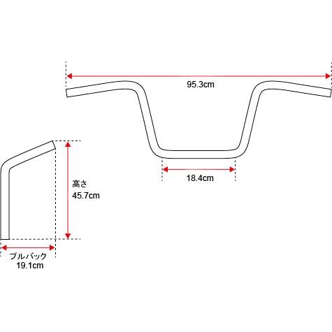1-1/4インチ ツーリング ハンドルバー グロスブラック/18インチ/2023年以降FLTRX/L/SE/STSE、2026年以降FLTRT