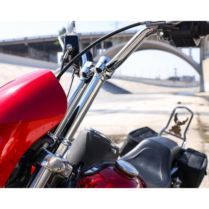 Harley Davidson HOLESHOT ストレートライザー クローム：高さ4インチ 