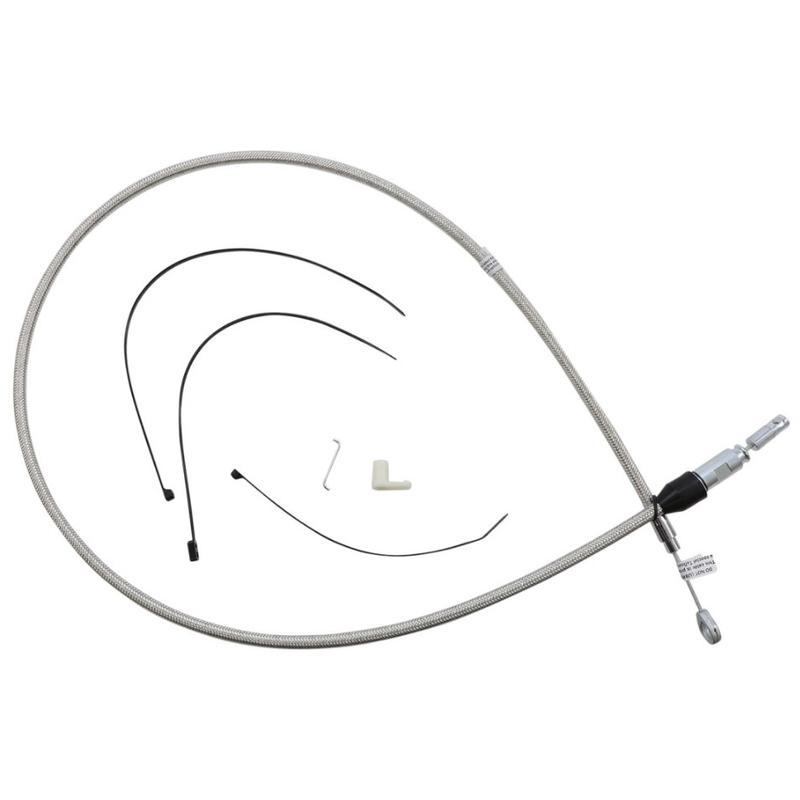 QUICK CONNECT クラッチケーブル 2018〜24年ソフテイル、2021〜25年FLHR、FLTR（POLISHED STAINLESS）：137cm
