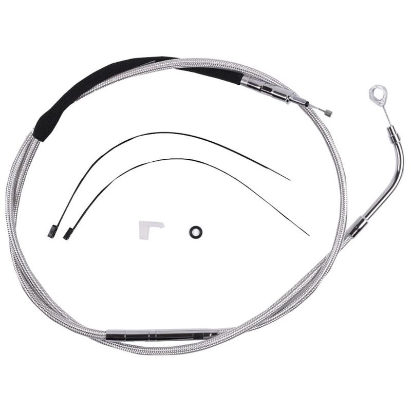 【06522909】 FULL LENGTH クラッチケーブル 2021年以降FLHT、FLHX用（POLISHED STAINLESS