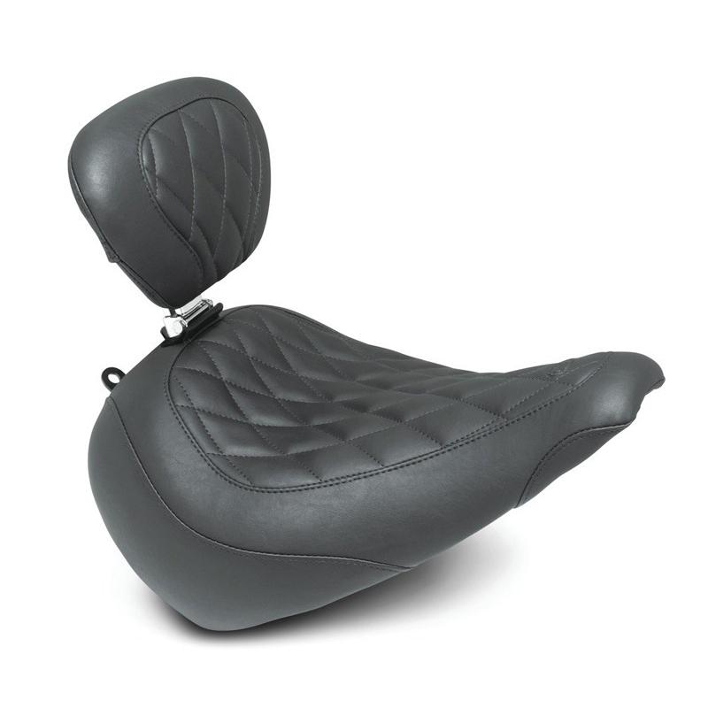 Harley Davidson - WIDE TRIPPER ソロ居敷き バックレスト付き添い人 DIAMOND-STITCH 黒いこと:2018年今後FLFB/S クラッチワイヤー-車、バイク、自転車