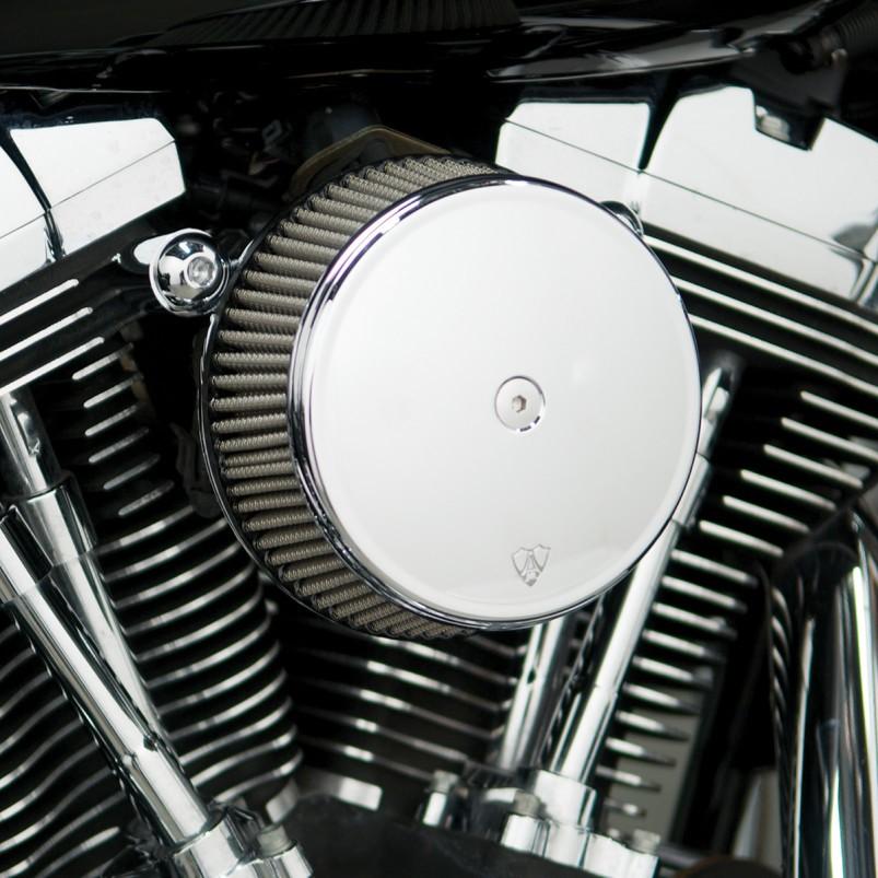 Harley Davidson - BIG SUCKER STAGE I エアークリーナーキット SMOOTHクローム シンセティックフィルター 1999〜17年ダイナ 2000〜15年ソフテイル 1999〜07年ツーリング