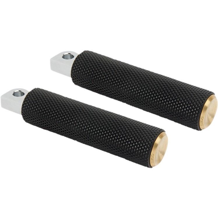 フット FUSION KNURLED ライダーフットペグ：ブラス シーシーバー