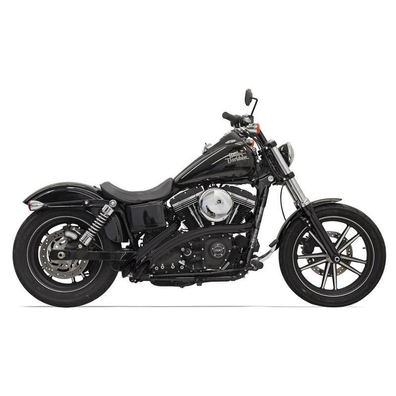 Harley Davidson - Bassani ラジアルスイーパー 本体:黒いこと ヒートシールド:黒いこと 1991〜17年ダイナ マフラー-バイク