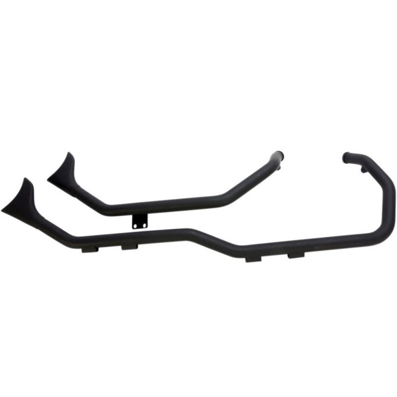Harley Davidson - 1-3/4in SIDE-BY-SIDE UPSWEEP フィッシュテール エキゾースト:2014〜22年運動競技はやりっ児/黒いこと ライト、レンズ-車、バイク、自転車