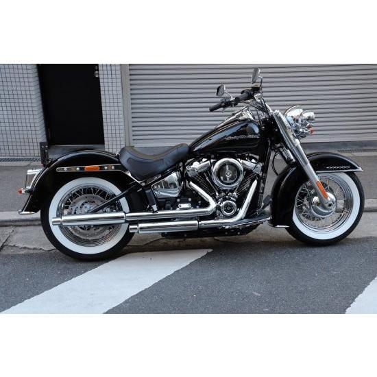 MOTOR STAGE スリップオンマフラー ブラス76シガー :2000〜06年FLST、FLSTC、FXST、FXSTB、FXSTC、FXSTS/黒の画像