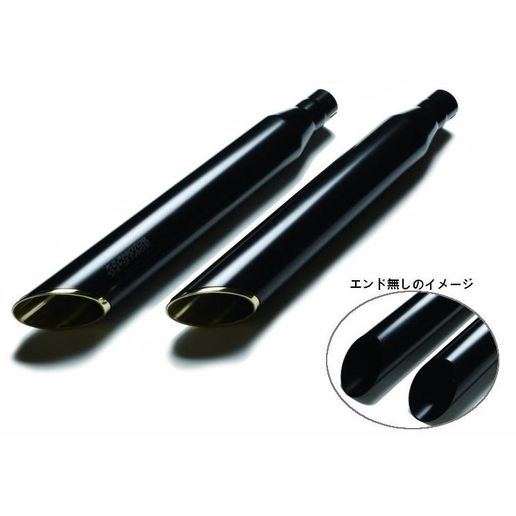 MOTOR STAGE スリップオンマフラー ブラス76スラッシュ :2000〜06年FLSTF、FXSTD/黒/エンド無し