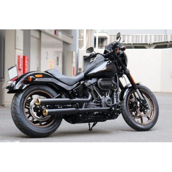 MOTOR STAGE スリップオンマフラー ブラス76ストレート :2007〜16年FLST、FLSTC、FXST、FXSTB、FXSTC、FXSTS/黒の画像