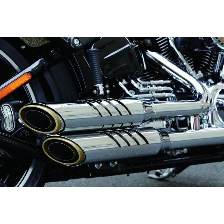 モーターステージ スラッシュマフラー 2本セット Harley Davidson MOTOR STAGE ブラスマフラー用ギルスリットシールド