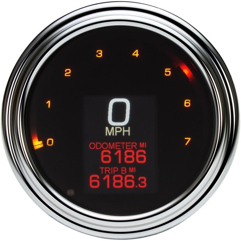 Mlxシリーズ デジタルメーター クロームベゼル 14 Flhr メーター インジケーター 11 フテイル バイク 5 12 17ダイナで4 1 2 5 メーターハウジング ハーレーパーツ店アンバーピース 人気特価激安 の