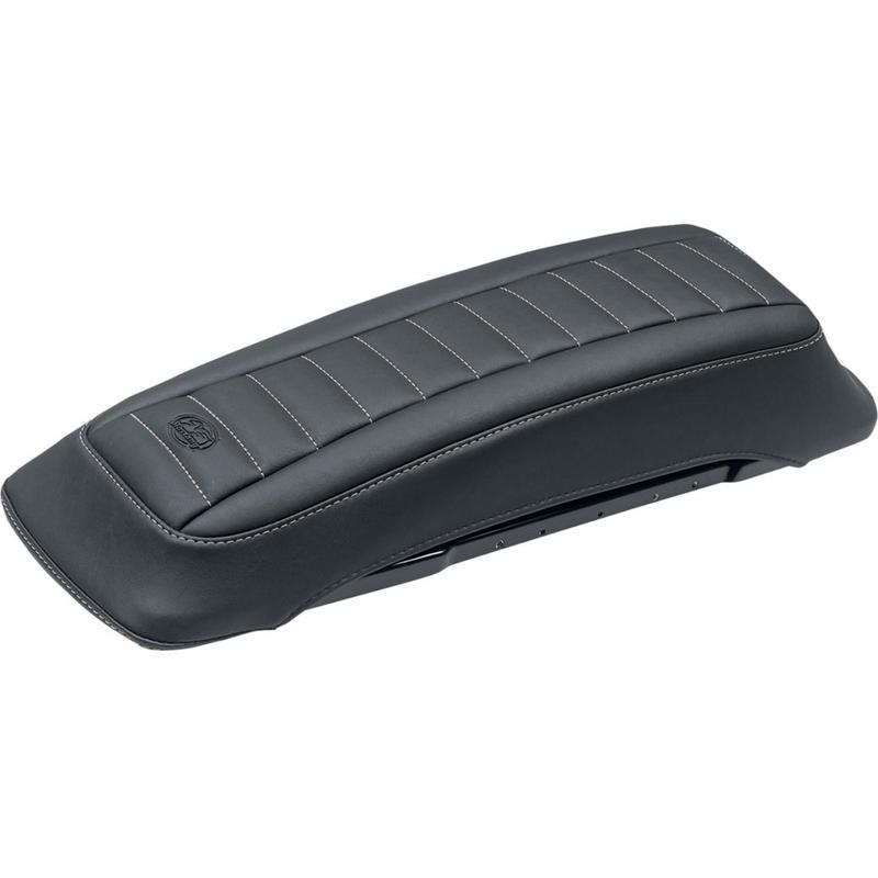 サドルバッグ リッドカバー：デラックスブラック/グレーステッチ　1993〜13年ツーリング