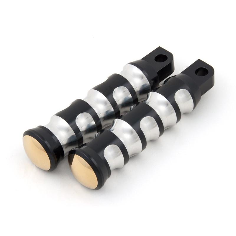 ネオフュージョンフットペグ クラシック 真鍮エンド：ブラック/ブラス/129mm