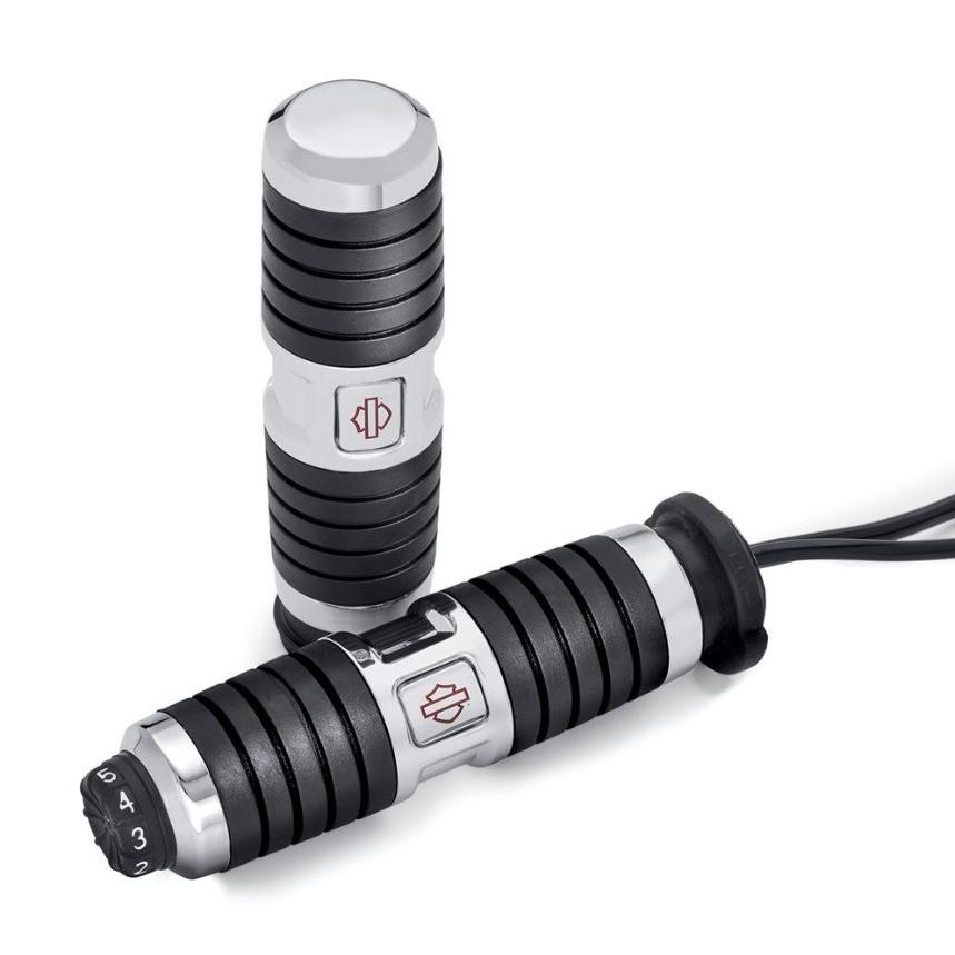 カフナ ヒーテッドハンドグリップ クローム：電子スロットル バイク