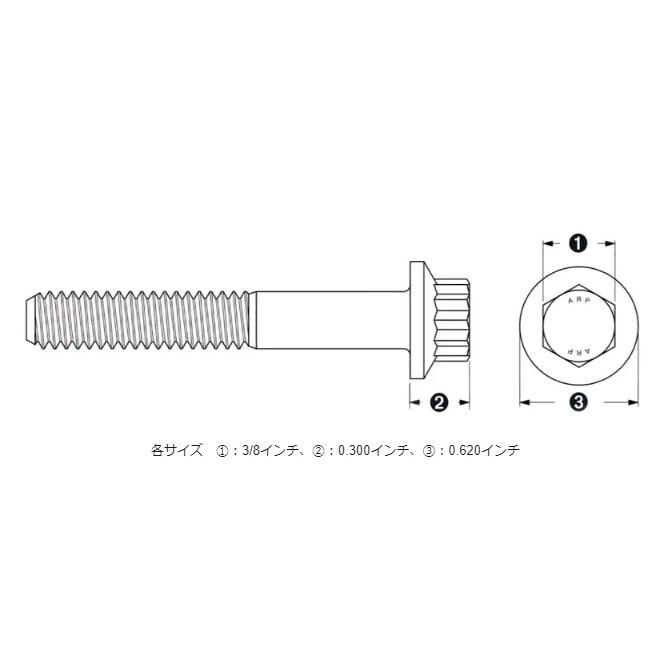 Harley Davidson Black Oxide 12pointボルト 5/16”-18 x 1-1/4