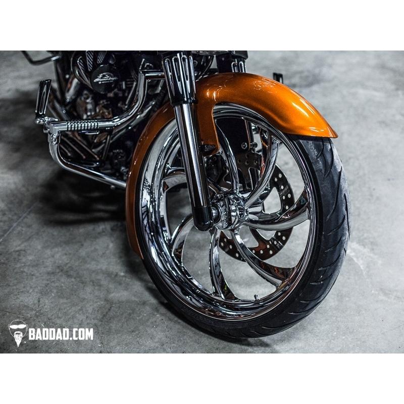 【送料無料】ハーレー チョッパー フロントフェンダー クロームメッキ Harley Davidson COMPETITION SERIES 23” WRAP フロント