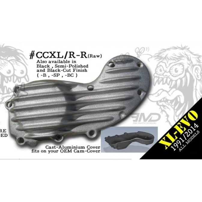 Harley Davidson RIBSTERS カムカバー：ブラック 1991〜17年スポーツ 
