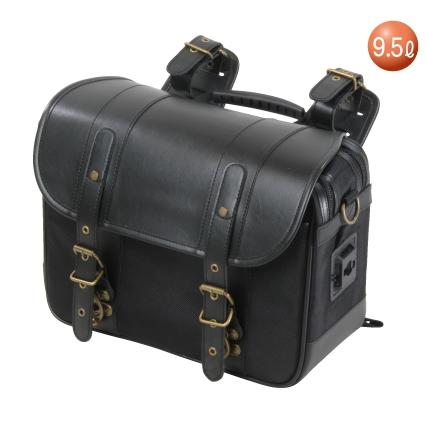RA1026　HBシングルサドルバッグM:W32×D14×H24cm/ブラック コットンカーキ