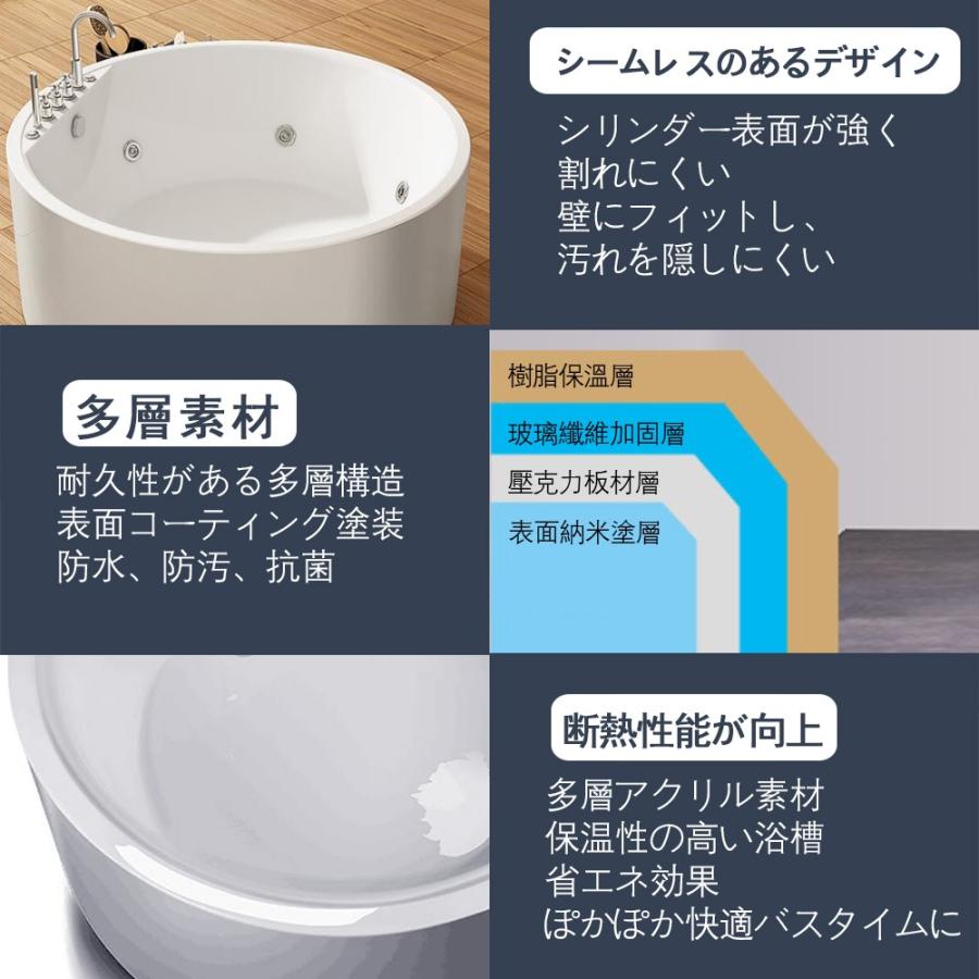 140cm円型アクリル置き型浴槽風呂バスタブ湯船【受注生産 140cm円型アクリル置き型浴槽風呂バスタブ湯船【受注生産