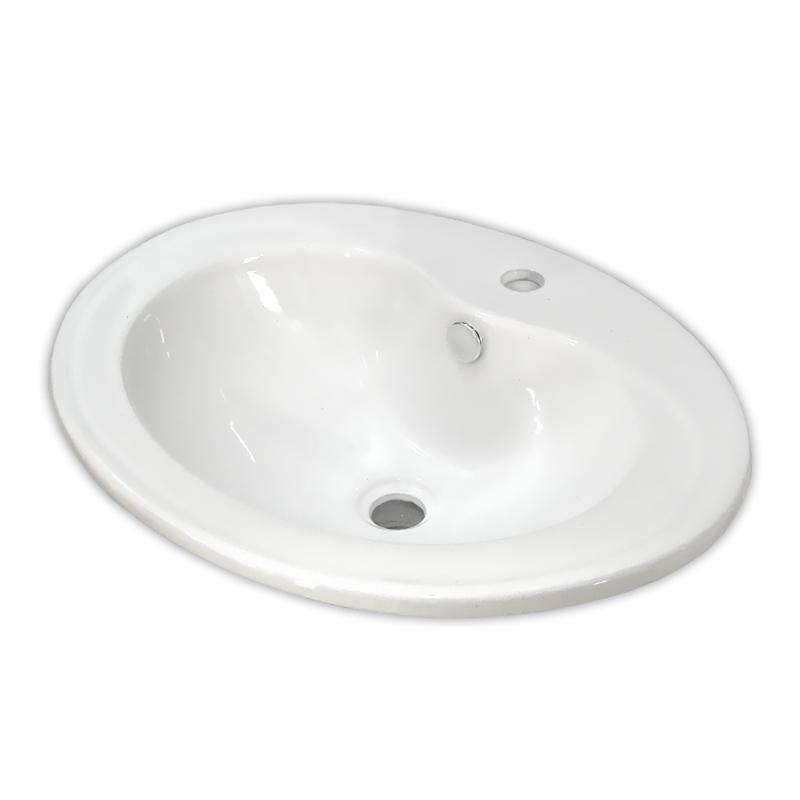 67％以上節約 白陶器米式楕円丸型オンカウンタートップ洗面器ボウル Ambest SL1599 送料無料 人気特価激安 激安