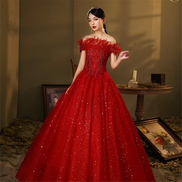 カラードレス ウェディング ウエディングドレス エンパイア カラー