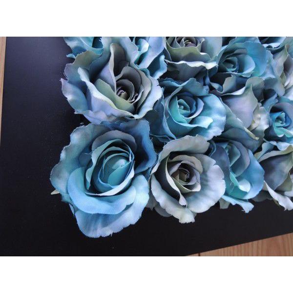 壁面 造花 ディスプレイ E　ローズブルー (インテリア ウォールデコレーション 人工植物 アートフレーム フラワー 花 バラ)｜ambix｜04