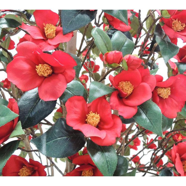 椿の木 DX赤 150cm (造花 観葉植物 人工 コンパネ レッド 造木 1.5m