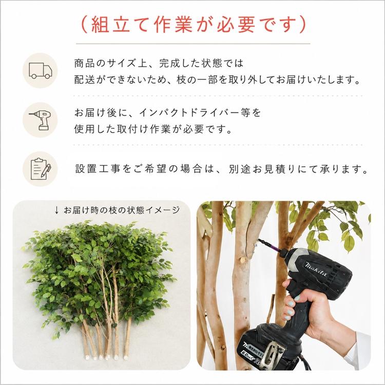 シマトネリコ 大型サイズ 大きな木 植栽付き 高さ300cm (組立式) (造花