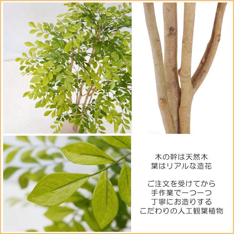 若葉色 トネリコ 100cm (造花 人工観葉植物 和風 ガーデニング 造園 庭園 坪庭 インテリア おしゃれ 室内 小型 装飾　1ｍ)_6