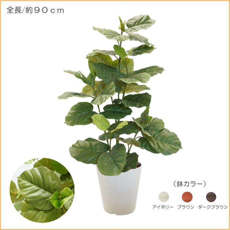 ウンベラータ 90cm 鉢植え (フェイクグリーン 造花 フィカス ゴムの木 
