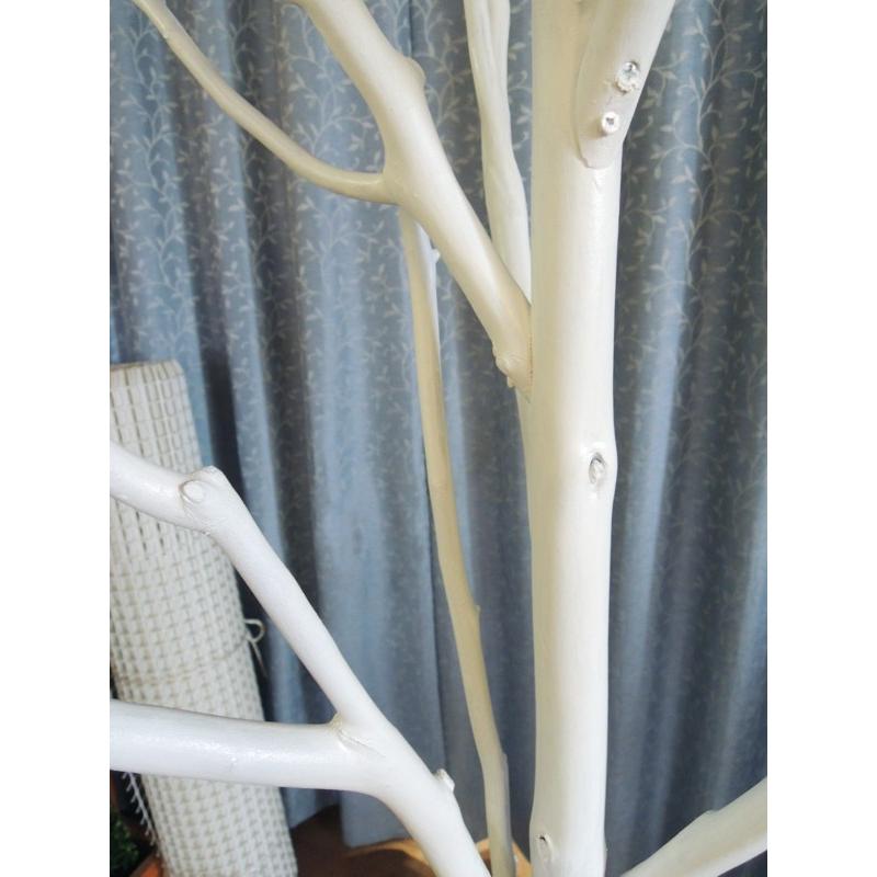 大型サイズ 自然な形 白い木 高さ200cm 木板付き (造花 人工観葉植物