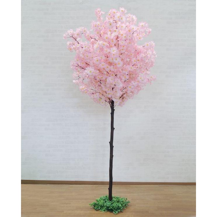 サクラ 210cm (造花 インテリア 観葉植物 桜 木 ピンク さくら 植栽 おしゃれ 大型 グリーン プラント ディスプレイ)｜ambix