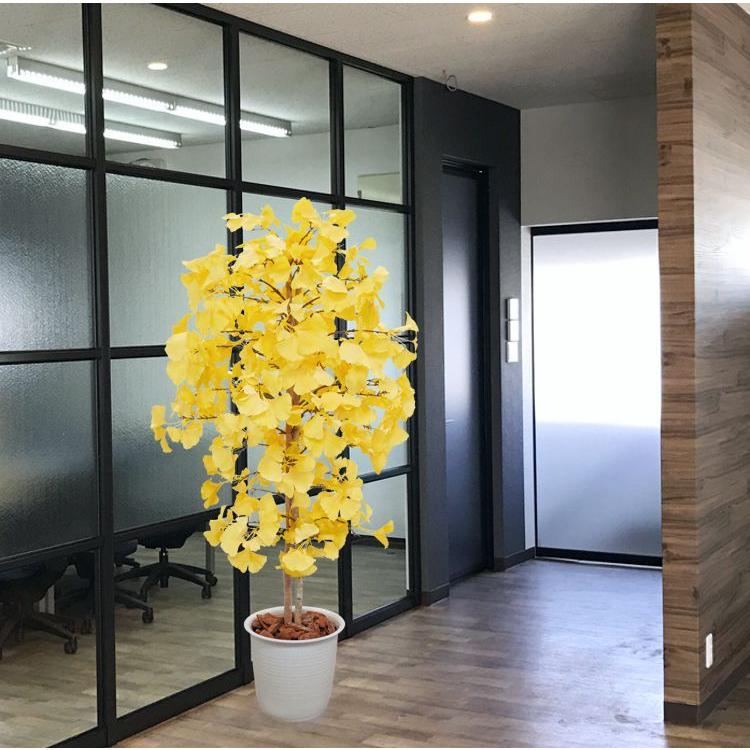 イチョウ ツリー 180cm (造花 人工観葉植物 紅葉 黄色 イエロー 和風 銀杏 ギンナン ガーデニング 造園 庭園 坪庭 インテリア