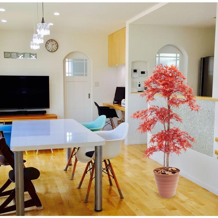 モミジレッド 150cm (造花 インテリア 人工 観葉植物 紅葉 緑 和風