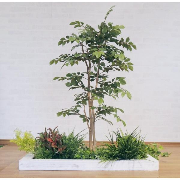 マウンテンアッシュの木 ガーデニングセットW (造花 人工観葉草木 室内装飾 庭 七竈系) 花、ガーデニング-人工観葉、フェイクグリーン