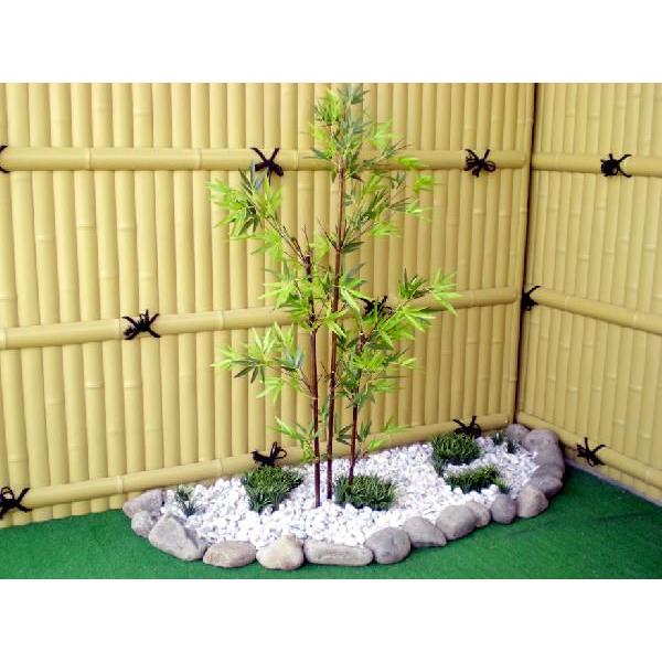 黒竹 3本立て 100cm (造花 人工観葉植物 バンブー 和風 おしゃれ 造園 庭園 坪庭 インテリア クロタケ)