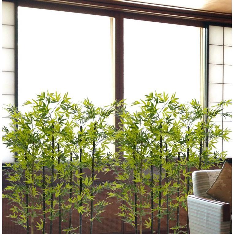 黒竹 8本立 パーテーション 150cm (クロタケ 人工竹 造花 竹林
