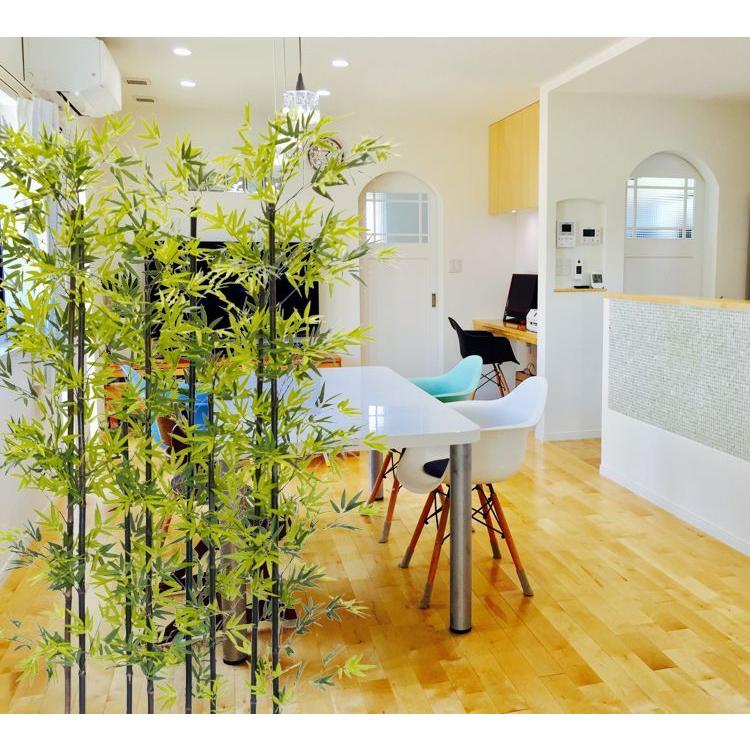 黒竹 8本立 パーテーション 180cm (クロタケ 人工竹 造花 竹林