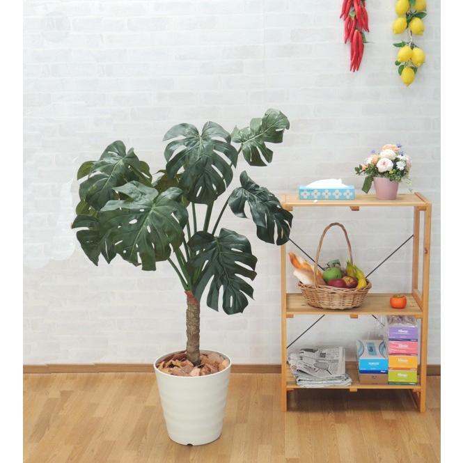 スプリットフィロプラント (モンステラ インテリア グリーン 造花 観葉植物 フェイク 鉢植え 室内 おしゃれ 装飾 120cm)の画像
