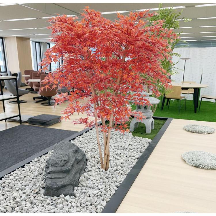 赤いもみじの造花　10本セット 赤 モミジ 5本株立ち 150cm (フェイクグリーン 人工観葉植物 造花