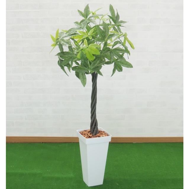 パキラ 132cm (造花 インテリア グリーン 観葉植物 人工 室内 おしゃれ 小型 植栽 装飾 置物 フェイク)｜ambix