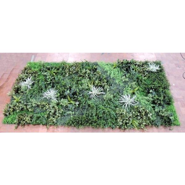 壁面 緑化 パネル グリーン A (4分割 大型 目隠し インテリア ウォールデコレーション 造花 フェイク 装飾)｜ambix