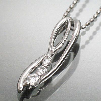 K10WGダイヤペンダント