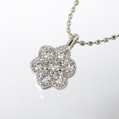 K10WGダイヤペンダント