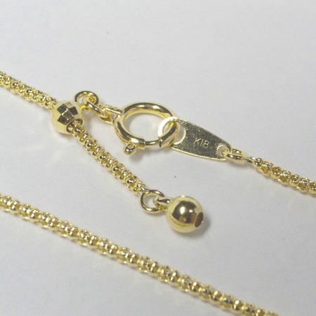 K18 カットポンパチェーン(青金)1.3mm・45cm